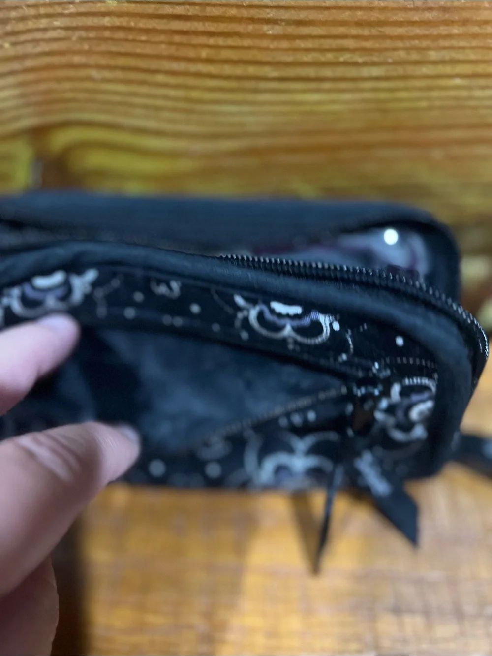 thirty-one Black Floral Zip-Around Wallet